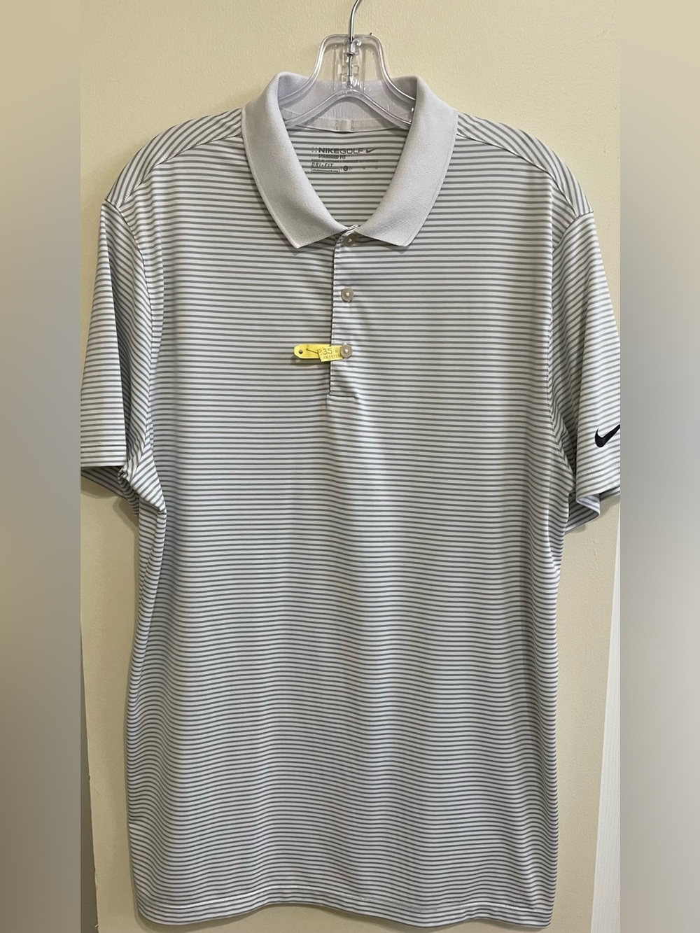Men's Nike Golf Victory Mini Stripe Dri Fit Polo Shirt  Sz  Lg